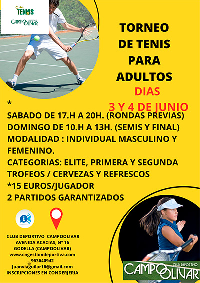 Torneo de tenis para adultos CampoOlivar