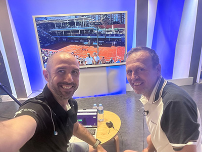 Carlos Navarro, comentarista en el WTA 125 de Valencia.
